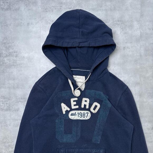 Y2K Aeropostale 00s blue navy hoodie jacket - Picture 2 of 6